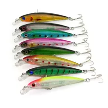 8 шт. 8 цветов 11 см/13,4 г Пластиковые популярные Стильные лазерные приманки для гольяна, твердая плавающая приманка для рыбалки(MI027