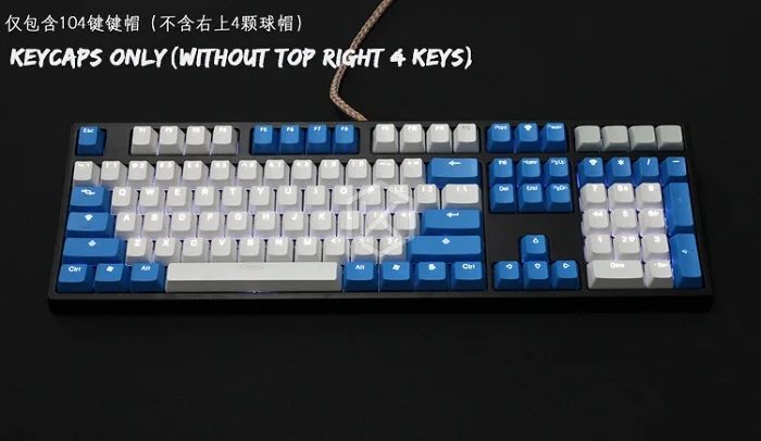 Taihao pbt двойные колпачки для ключей для самостоятельной сборки игровой механической клавиатуры колпачки с подсветкой oem профиль светильник красный синий белый серый - Цвет: Back-lit PBT BW x1