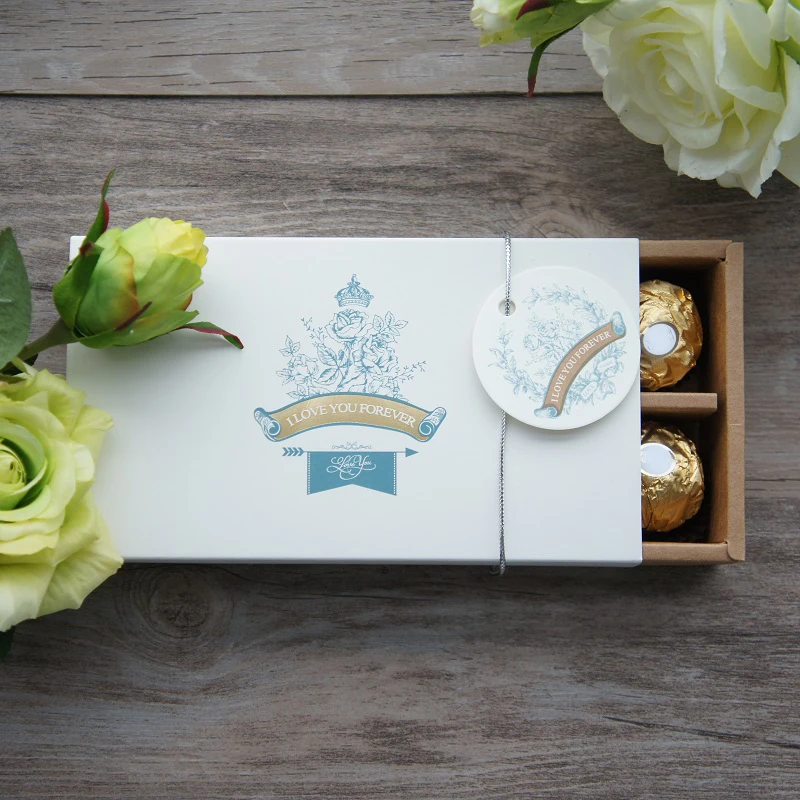 

16*8.5*3.4cm 10set valentine's day Chocolate Paper rose Box I LOVE you forever theme Christmas Birthday Party candy Packaging