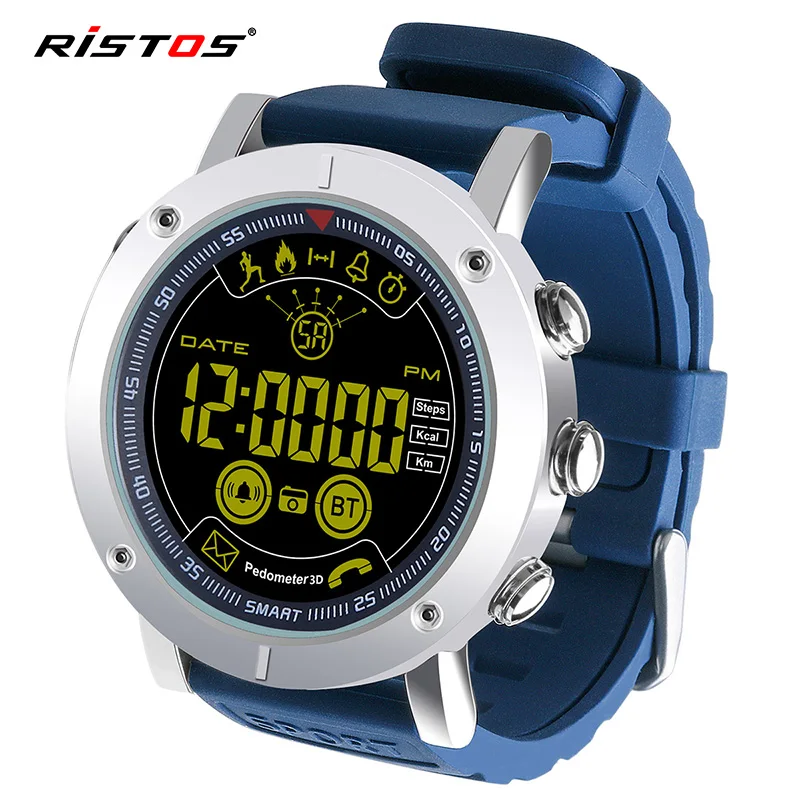 

RISTOS Men Sport Wrist Watch Digital Smart Bluetooth Watches Waterproof Clock Reloj Inteligente Hombre Orologio Uomo Digitale
