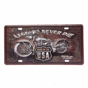 

30x15CM USA Motorcycles Shabby Chic Decorative License Plate Vintage Metal Signs Garage Wall Art Painting Home Bar Decoration