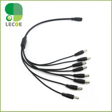 DC 1 to 8 , DC Female to 8 Male Power Splitter adapter Cables for 2.1mm Jack CCTV camera 5.5*2.1mm
