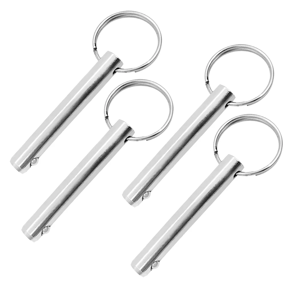 

4 Pieces 0.39'' Dia. Quick Release Pull Ring Pin - Corrosion Resistance 316 Stainless Steel