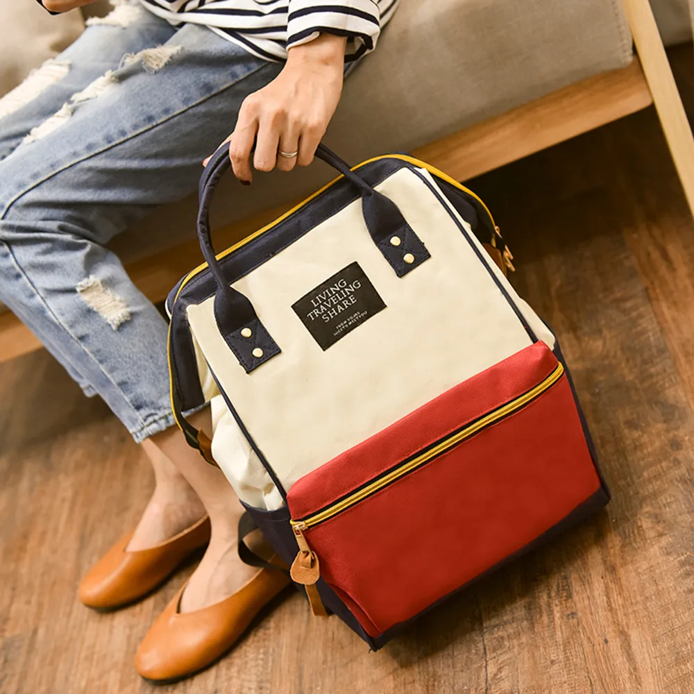 

Fashion Backpack Living Travelling Share Unisex Solid Backpack School Travel Bag Double Shoulder Bag Zipper Bags