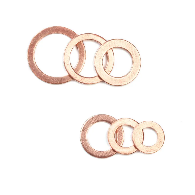 

120Pcs M5/M6/M8/M10/M12 5Sizes Copper Washer Gasket Set Flat Ring Seal Kit Set For Generators Machinery With Box