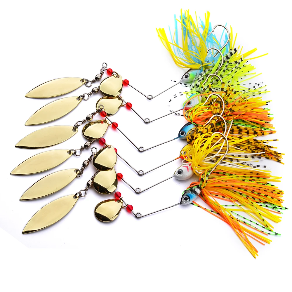 PROBERS Esche Da Pesca 6 Disegno Fishing Tackle 6 Colore Spoon Esche Da 6 pz lotto Spinner Lure Fishing Lure di Pesca Con Esche in PROBERS Esche Da Pesca 6