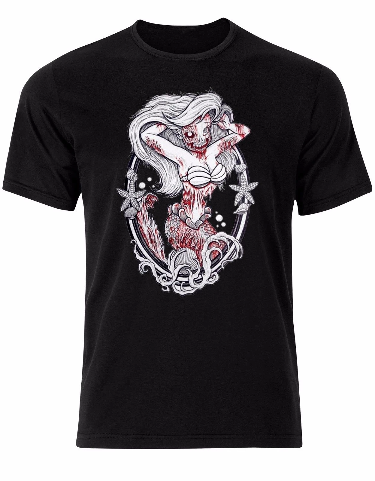 

Ariel Zombie Mermaid Posing Gothic Mens t-Shirt Tee Shirt AK08 Cool Casual pride t shirt men Unisex New Fashion tshirt Loose