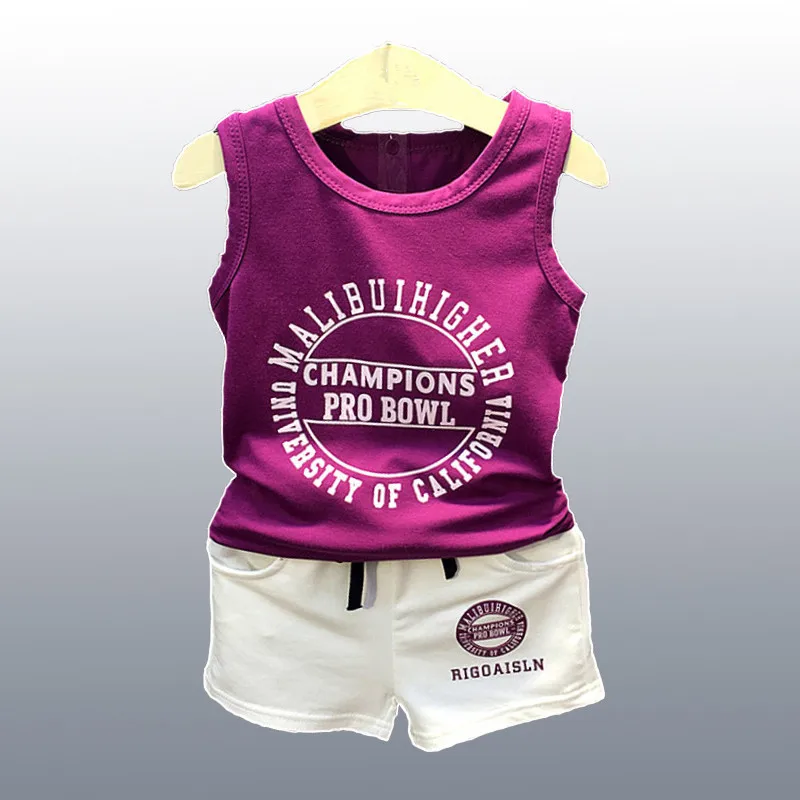 Toddler baby boy girl clothing set Cotton sleeveless vest top tanks