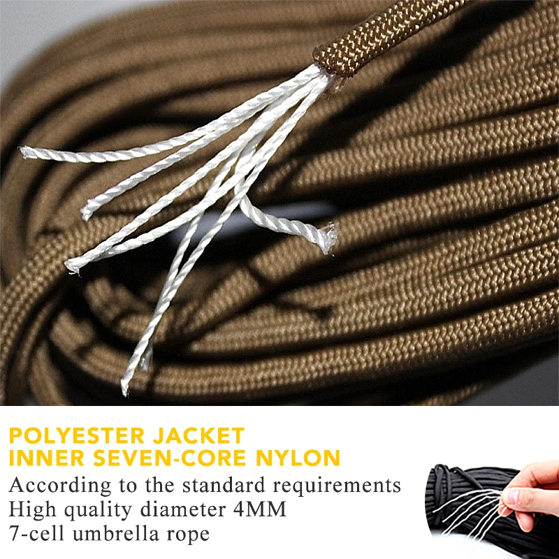 المهنة 30 متر تسلق الصخور حبل السلامة حبل قوة عالية بقاء paracord في الحبل سلسلة التنزه التبعي بقاء المهنة 30 متر تسلق الصخور حبل السلامة حبل قوة عالية بقاء paracord في الحبل سلسلة التنزه التبعي بقاء