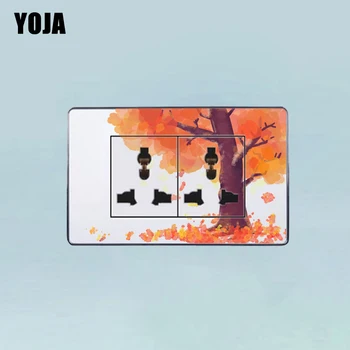 

YOJA Beautiful Fall Orange Leaves Flower Nice Quality Switch Sticker PVC Room Decor Wall Decal 15SS0293