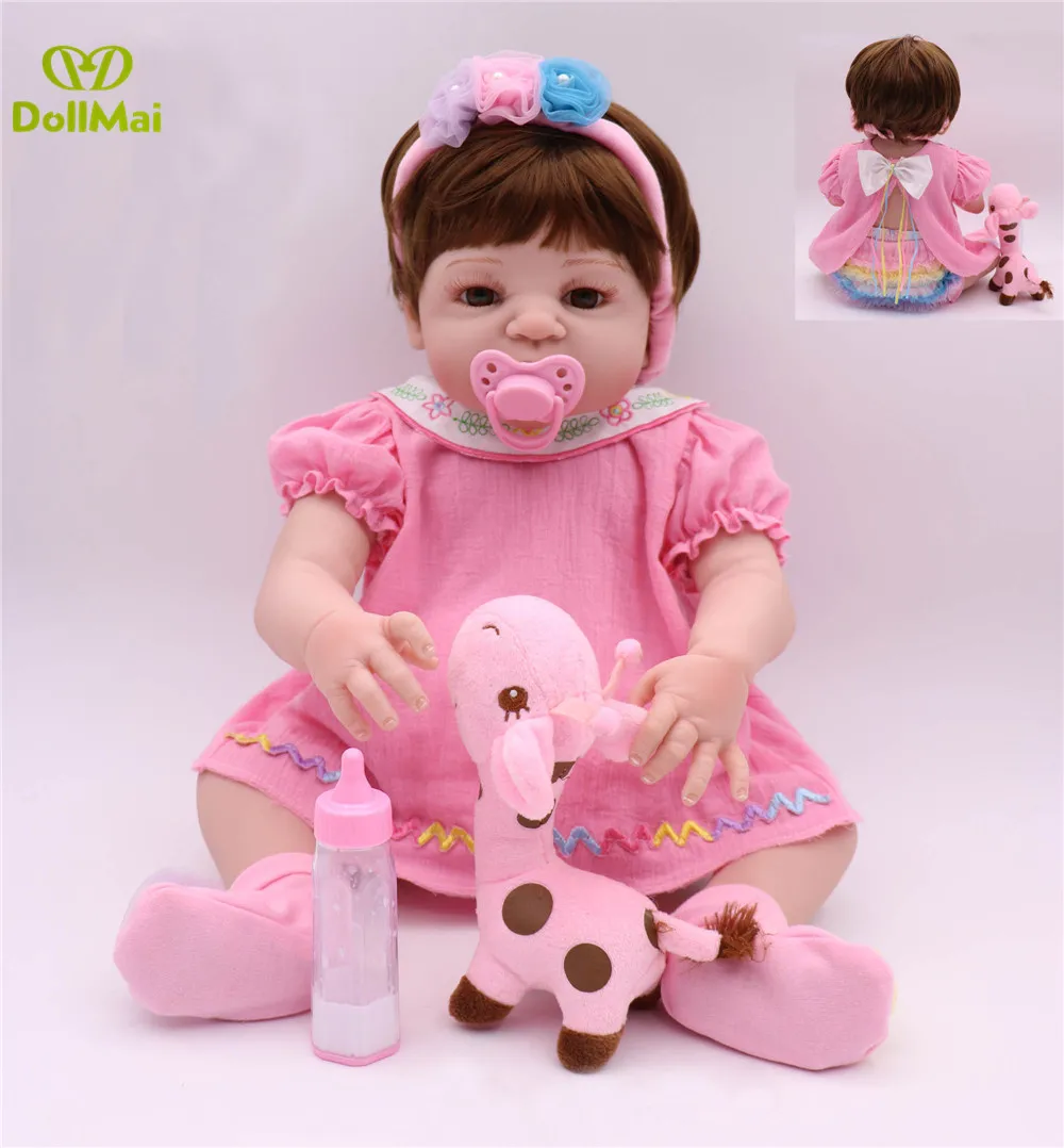 

Bebes reborn full silicone reborn baby girl dolls 22inch 55cm real newborn babies alive doll for children gift can bathe bonecas