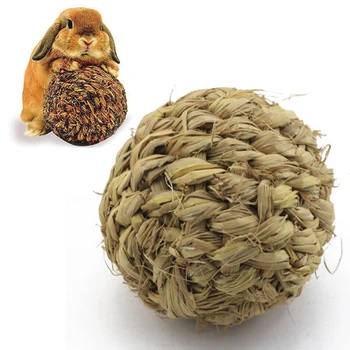 

1PCS New Arrival 10cm Pet Chew Play Toy Grass Ball with Bell for Rabbit Hamster Guinea Pig Rat