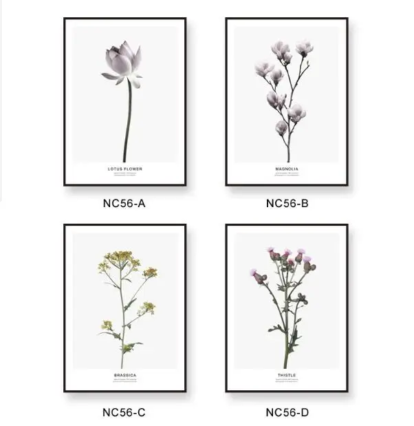 Nordic small fresh plant Leaf Flowers decorative frameless painting canvas paintings | Дом и сад