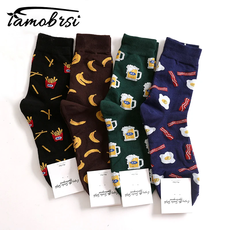 

Beer Omelette French Fries Banana Socks Funny Happy Cotton Socks Cartoon Socks Men Women Food Streetwear Unisex Casual Socks