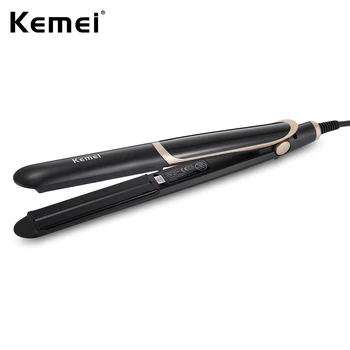 

Kemei KM-2219 Electric Hair Straightener Ceramic Curler Hair Flat Iron Negative Ion Infrared Curling Styling Tool EU Plug