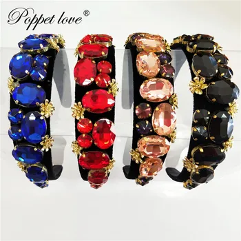 

Fashion High-End hair hoop women Clothes Full hairbands crystal Hairpin Girls Hair Accessories Wholesale tire head band