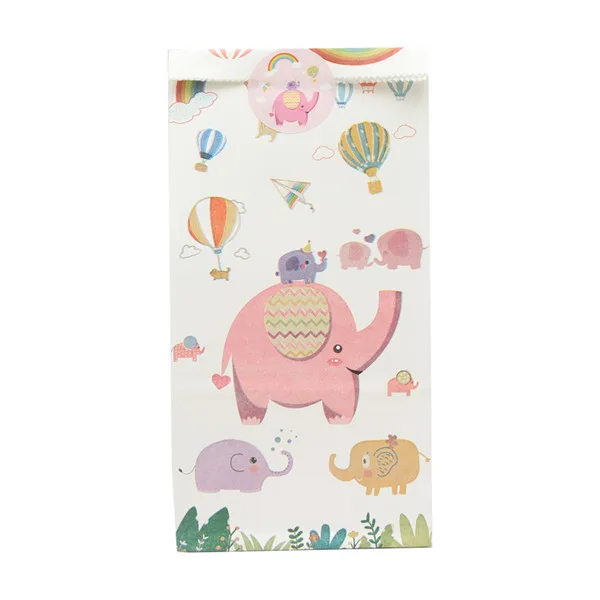24 шт милый мальчик и девочка бумага крещение ребенок душ Украшение коробки для конфет ребенок сувениры подарок милая сумка для дня рождения события вечерние Supp - Цвет: pink elephant