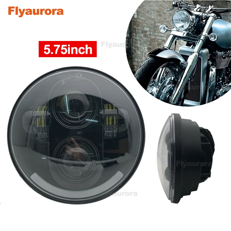 

DOT EMARK Approved 5.75inch 5-3/4" LED Motorcycle Headlight Assembly for Motorcycle Dyna Sportster 1200 Iron 883 Headlamp