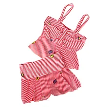 Детский купальный костюм из 2 предметов для маленьких девочек с принтом в полоску; купальный костюм для девочек; комплект бикини; комплект одежды; купальный костюм для новорожденных девочек; Прямая поставка