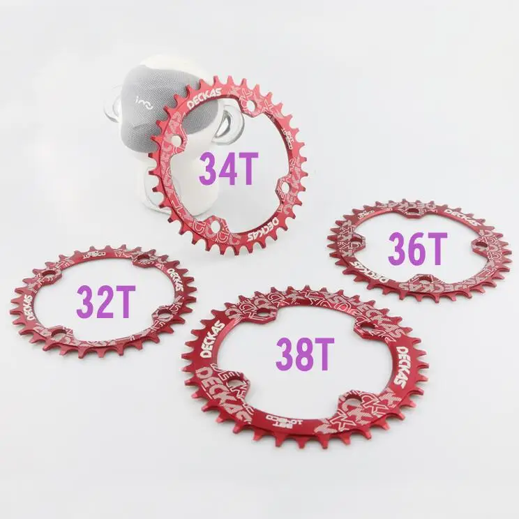 Deckas круглый узкий широкий Chainring MTB горный велосипед велосипедный спорт 104BCD 32 т 34 36 38 шатуны зуб части пластины 104 BCD