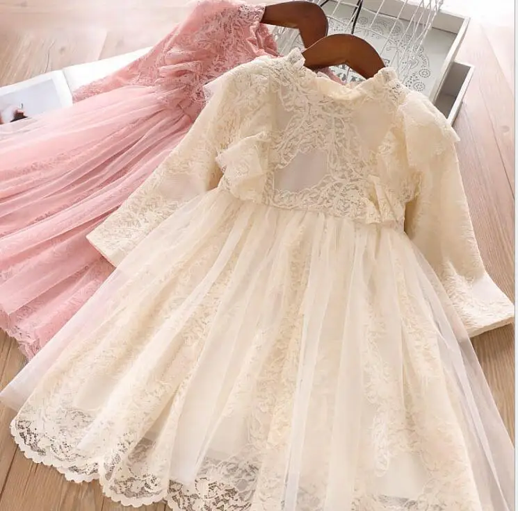 

2019 Fall Boutique Lace Mesh Dresses For Girls Princess, Children Sweet Dress 5 pcs/lot, Wholesale