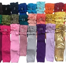 Леггинсы для девочек; Зима года; однотонные Хлопковые Штаны с оборками для девочек; теплые леггинсы для девочек; штаны для девочек