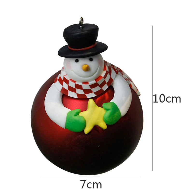 Мультяшный Санта-Клаус, снеговик, Рождественская елка, украшения, лось, медведь, мягкий керамический шар, подвесная рождественская подвеска, домашнее рождественское украшение