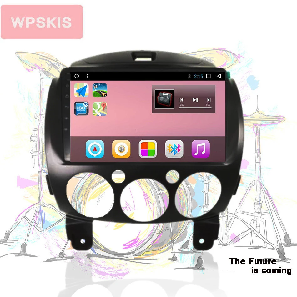 Top car dvd player for MAZDA 2 2010-2012 mazda2 octa core android 9.0 4GB RAM stereo gps/radio/dvr/obd2/tpms/camera Tape Recorder 3