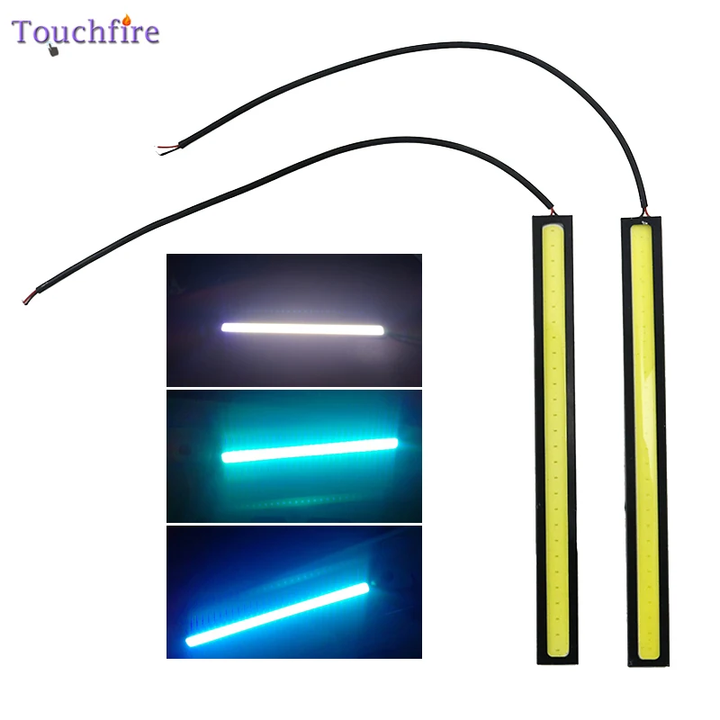 

10pcs 17cm Waterproof Universal LED Car DRL COB Lamp Auto Daytime Running Strip 12V External Blue Lights Car Styling Dropship