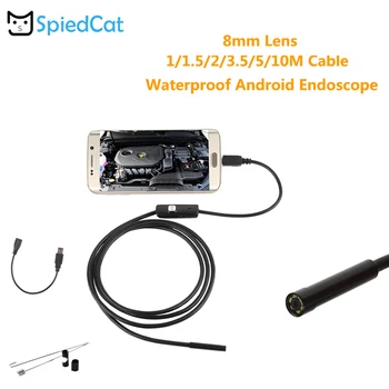 

Waterproof Android Endoscope 8mm Mini Lens Snake Pipe Inspection 1M/1.5M/2M/3.5M/5M/10M Cable Compatible Android Smartphone PC