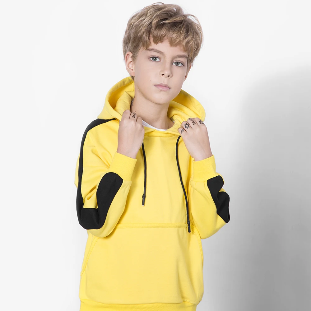 

MD-073 Spring Autumn Boy Clothes Baby Casual Sweater Winter Top Girl Child Sweatshirts Kids Handsome Solid color stripes Hoodie