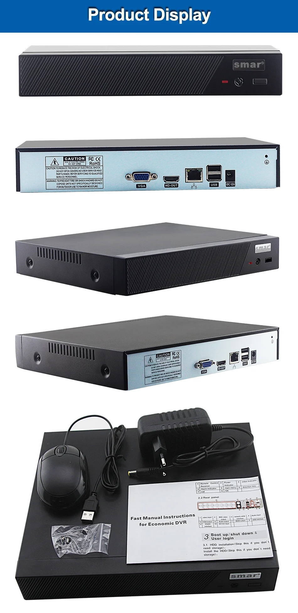 2-Smar Newest H.265 Max 4K Output CCTV NVR 16CH 5MP8CH 4MP4CH 5MP Security Video Recorder ONVIF XMEYE P2P Email Alarm