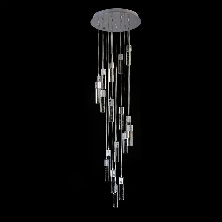 Выставочный зал Modern Led luminaria спиральный кристалл освещение для магазина длинные лестницы освещение пентхаус пузырь кристалл подвеска огни