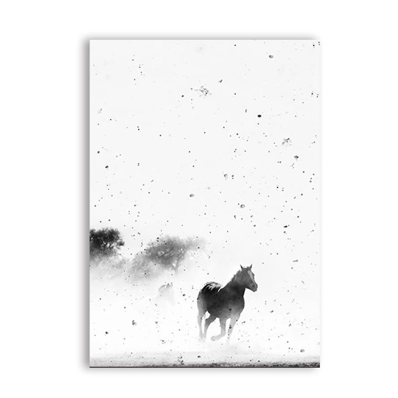 Black-and-White-Horse-Photography-Wall-Art-Canvas-Print-and-Poster-Cowboy-Horse-Quote-Canvas-Painting (6)
