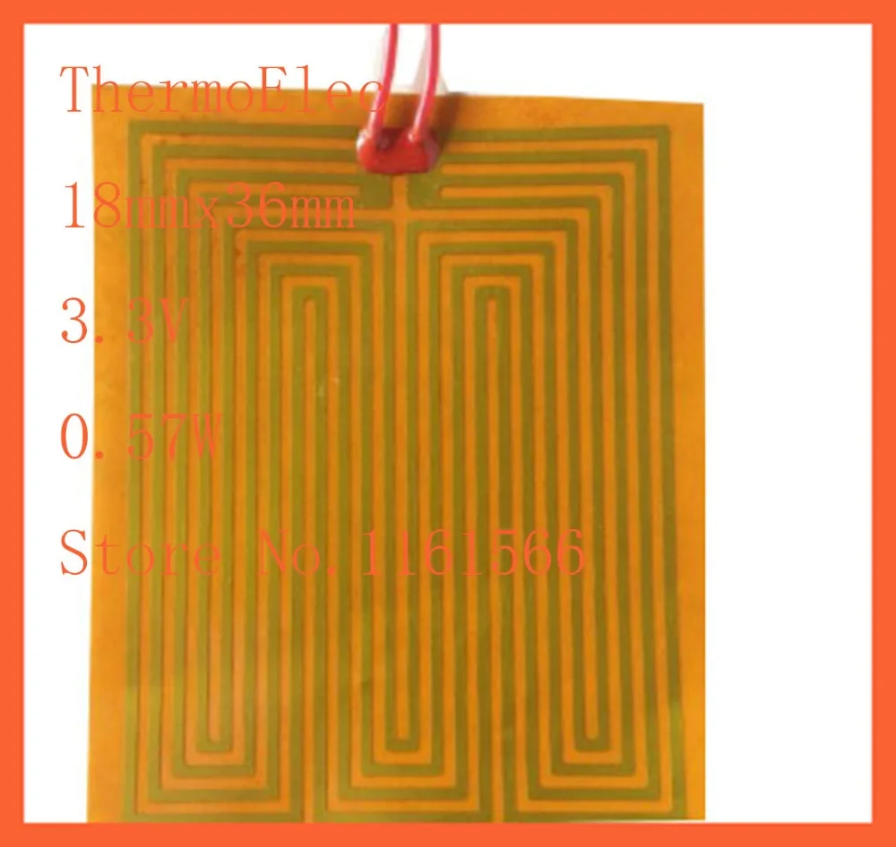 18mmx36mm 3.3V 0.57W , element heating pan Element For 3D Printer PI
