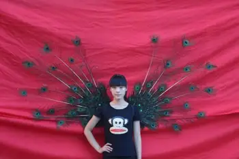 

New Arrival Peacock Fether Angel Wings wedding props models show/performance large size COSPLAY feather wing EMS Free shipping