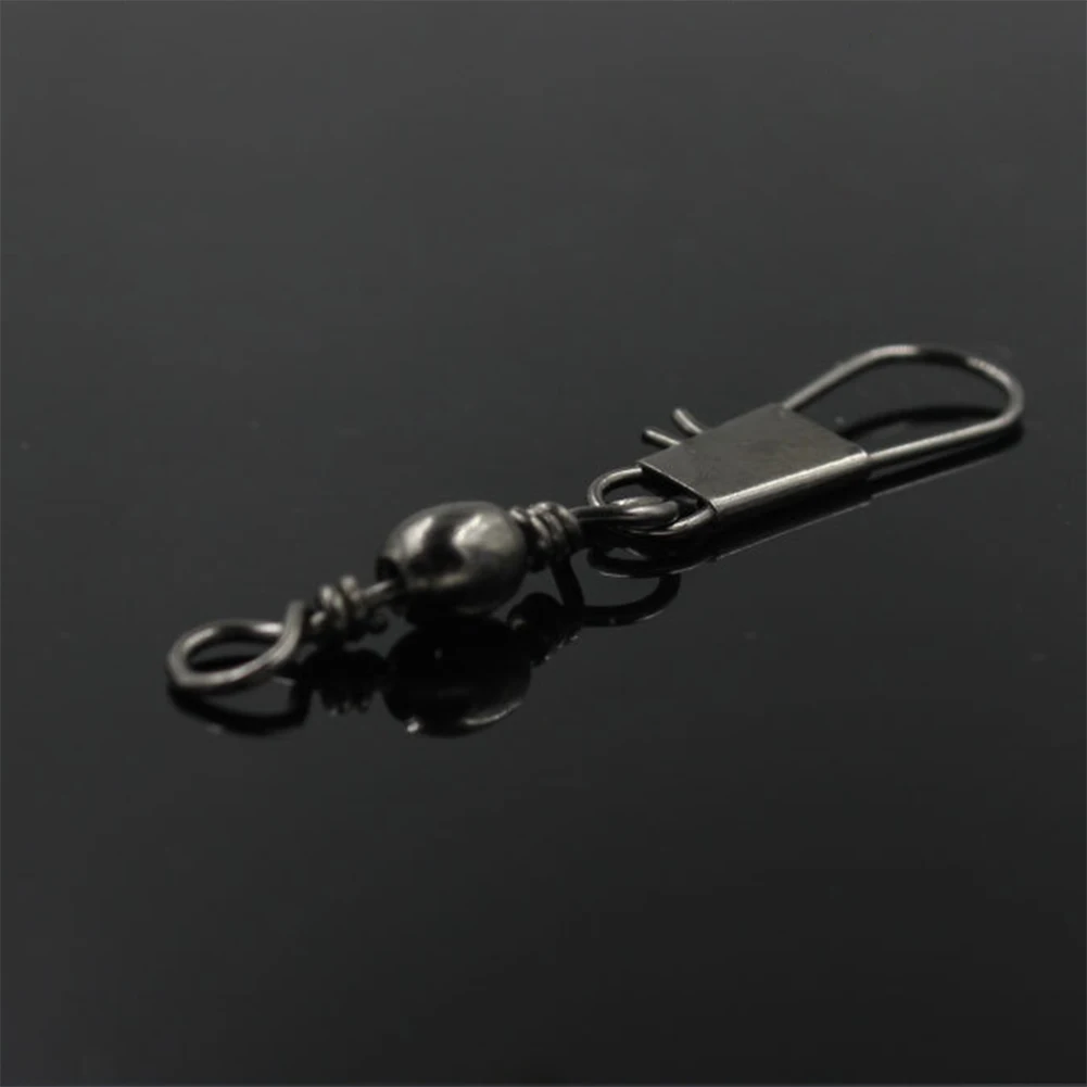 

50PCS Interlock Snap Ball Bearing Swivel Rolling Solid Rings Fishing Connector #8 3.5CM Length Ocean Boat Fishing Hooks