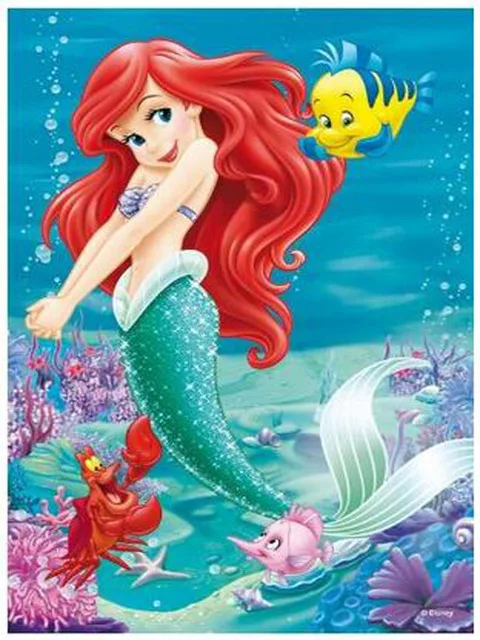 

The Little Mermaid 5D Diy Diamond Painting Cross Stitch Pattern Mosaic Crystal Needlework Full Square Diamond Embroidery Cartoon