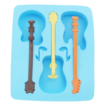 

Silicone+Plastic Mold Guitar Shapes 3D Chocolate Mould Ice Cube Tray Mold DIY Baking Molds Pudding Mold Cake Decorating
