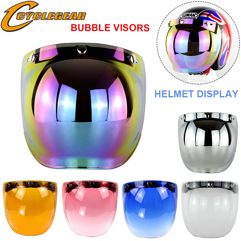 Vintage Motorcycle Helmet Visor Bubble Peak Lens Retro Motorbike Helm Accessories Visor BV02