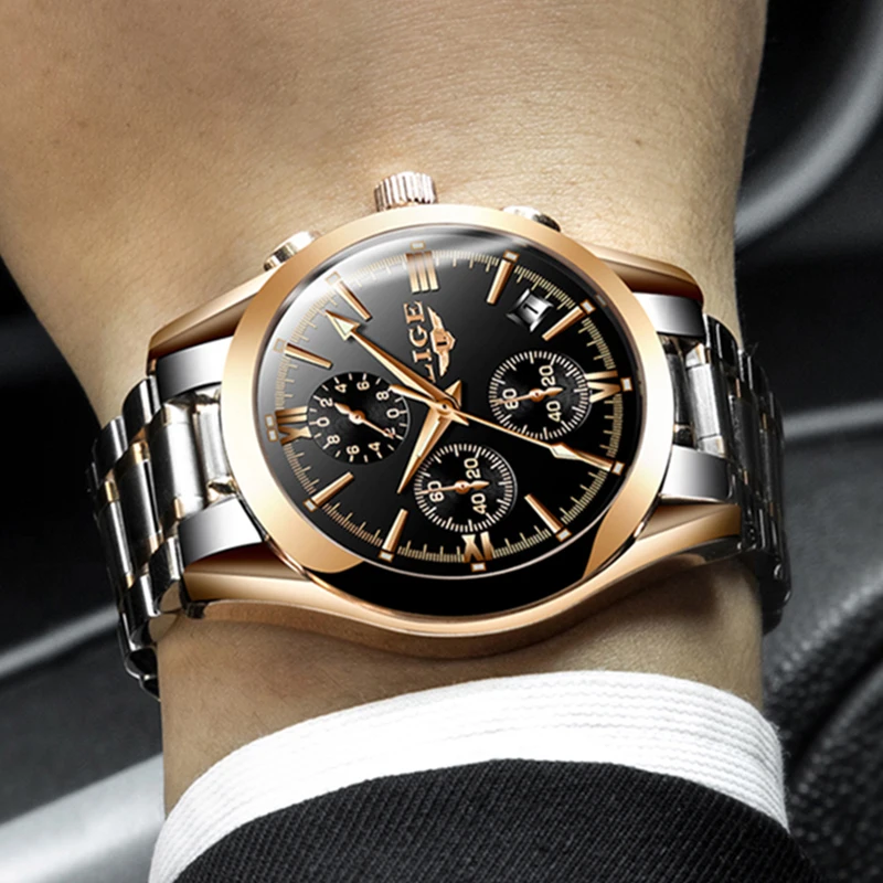 LIGE Watch Men Sport Quartz Fashion All Steel Clock Mens Watches Top Brand Luxury Waterproof Business Watch Relogio Masculino