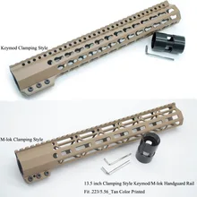 TriRock 13,5 ''зажимной стиль Keymod/M-lok Handguard рельсовый прицел поплавковая система крепления подходит. 223/5. 56_Tan цветной напечатанный