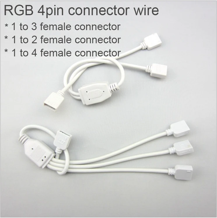 

4PIN conector wire for 3528 5050 RGB strip 1 to 2/3/4 female connector calble with 4PIN female Free Shipping