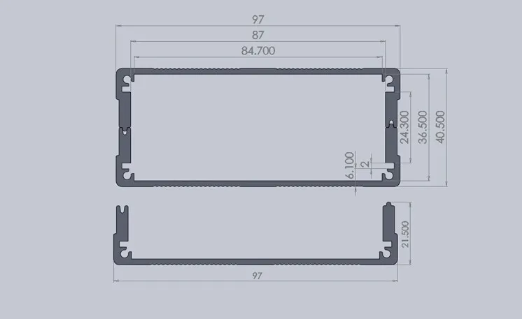 Алюминиевый корпус Электрический PCB проект экструзии сплит-коробка 97X40X120 мм DIY электронный корпус