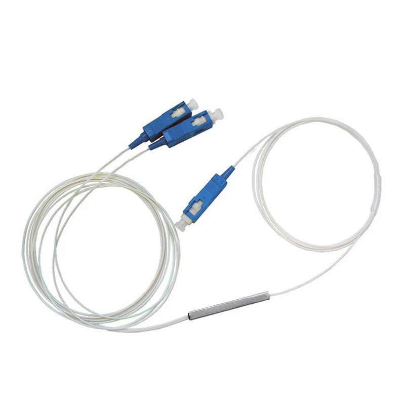 

10pcs/lot 1x2 Blockless Splitters 1x2 Fiber Optical Splitter With SC/UPC APC Connector 0.9mm Loose Tube 1m PLC Splitter