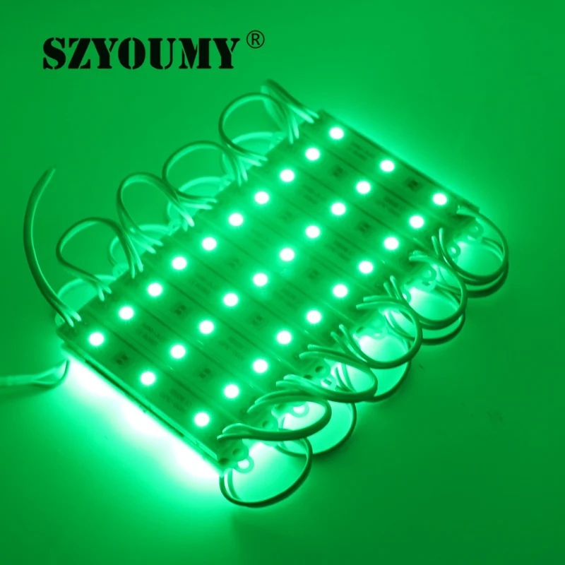 SZYOUMY 3 светодиодный 5050SMD RGB Водонепроницаемый светодиодный 5050 модуль 3 светодиодный s DC 12 V IP65 с поверхностным монтажом, с чипом на открытом