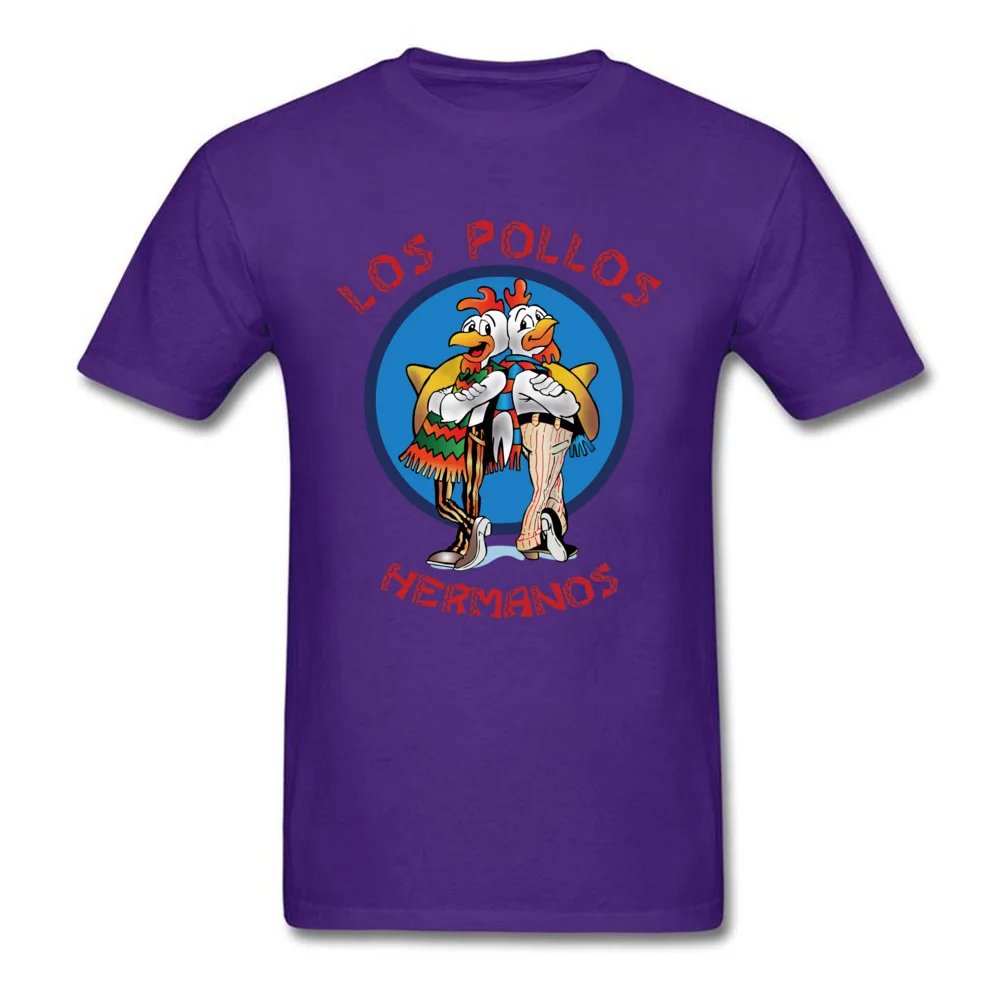 GiftDesign Short Sleeve Tops & Tees VALENTINE DAY Faddish Crewneck Pure Cotton T-Shirt Student Top T-shirts Los Pollos Hermanos  Los Pollos Hermanos purple
