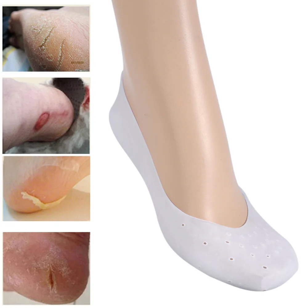 2020 1 пара увлажняющие силиконовые носки для пятки|foot pain relief|gel heel sockssilicone moisturizing gel |