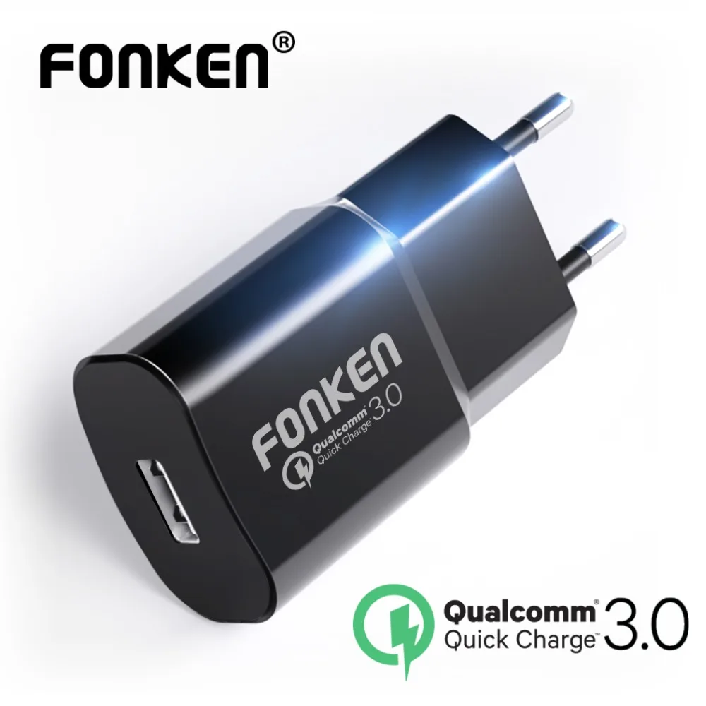 FONKEN 18W USB Charger Quick Charge 3.0 Fast Charger QC3.0 QC2.0 Portable Wall USB Adapter Charging Power Bank Mobile Chargers FONKEN 18W USB Charger Quick Charge 3.0 Fast Charger QC3.0 QC2.0 Portable Wall USB Adapter Charging Power Bank Mobile Chargers