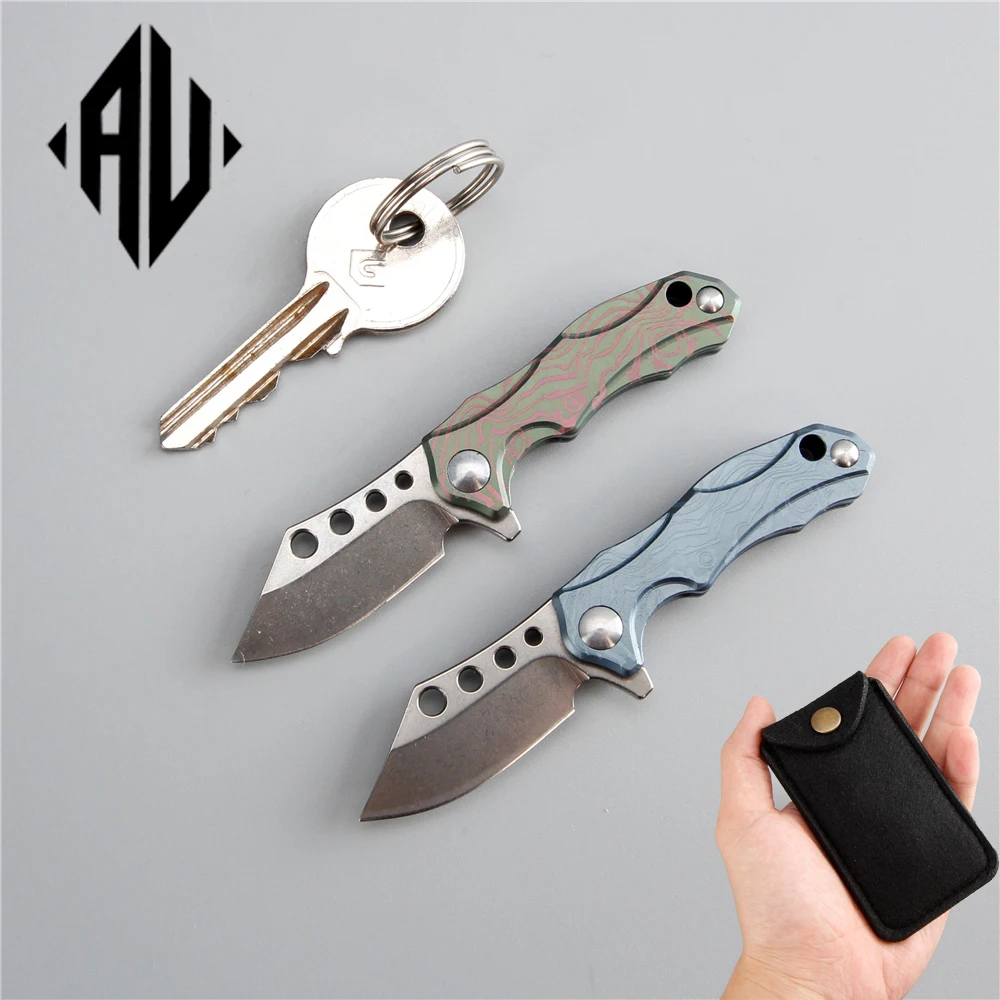 Продажа Мини карманный нож edc m390 стали складной 60 hrc sharp лезвие titanium ЧПУ небольшой Ножи ключ Отдых Открытый инструмент нож выживания
